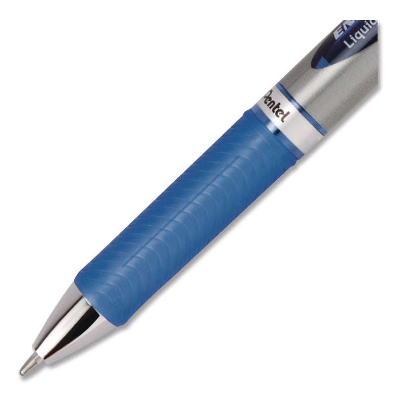 Pentel® EnerGel RTX Gel Pen, Retractable, Bold 1 mm, Blue Ink, Blue/Gray Barrel, Dozen (PENBL80CDZ) 1 Dozen