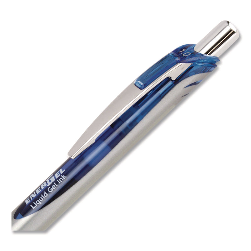 Pentel® EnerGel RTX Gel Pen, Retractable, Bold 1 mm, Blue Ink, Blue/Gray Barrel, Dozen (PENBL80CDZ) 1 Dozen