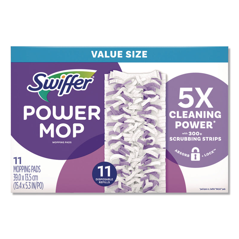 Swiffer® PowerMop Mopping Pads, 15.4 x 5.3, White/Purple. 11/Pack (PGC12868PK) Pack of 11