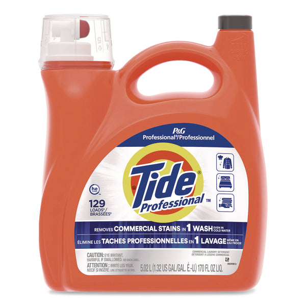 Tide Professional Commercial HE Liquid Laundry Detergent, 129 Loads, 170 oz Plastic Bottle with Dispensing Tap (PGC13946) Each