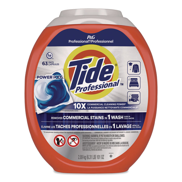 Tide Professional Commercial Power PODS Laundry Detergent, 63 Liquid Pods, 101 oz Tub (PGC14053) Pack of 63