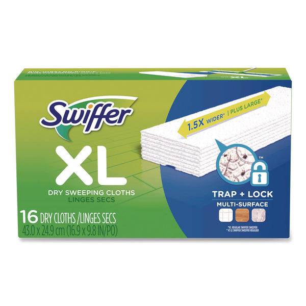 Swiffer Sweeper XL Dry Refill Cloths, 16.9 x 9.8, White, 16/Box (PGC33903) Pack of 16