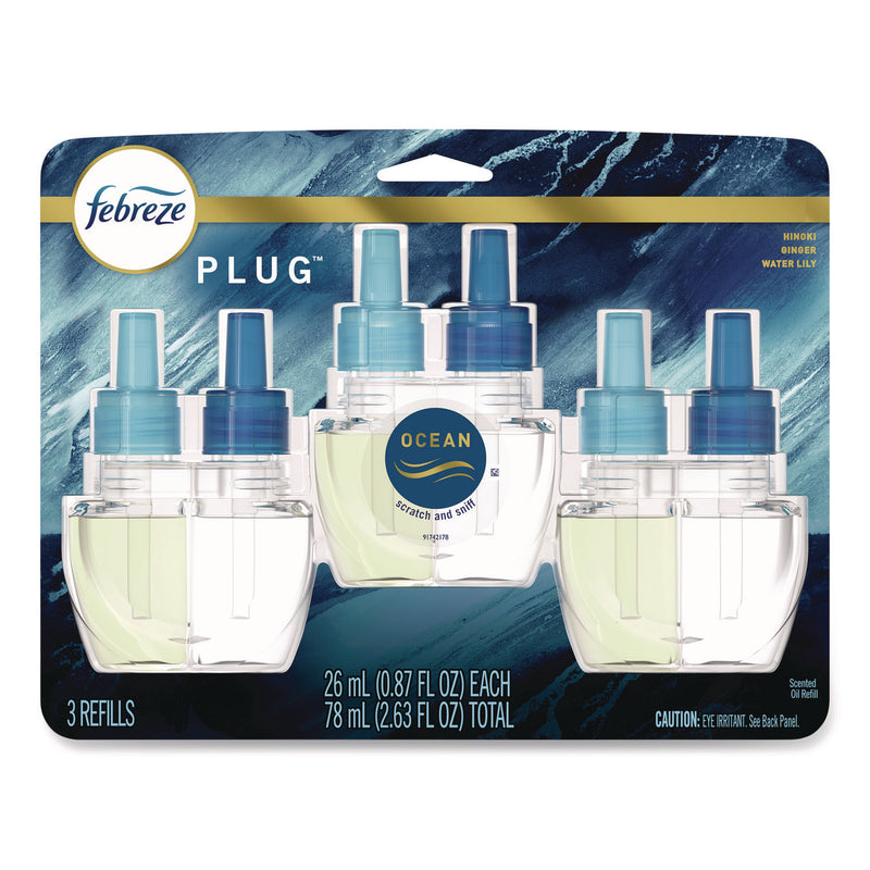 Febreze® PLUG Air Freshener Refills, Ocean, 0.87 oz, 3/Pack (PGC71932) Pack of 3