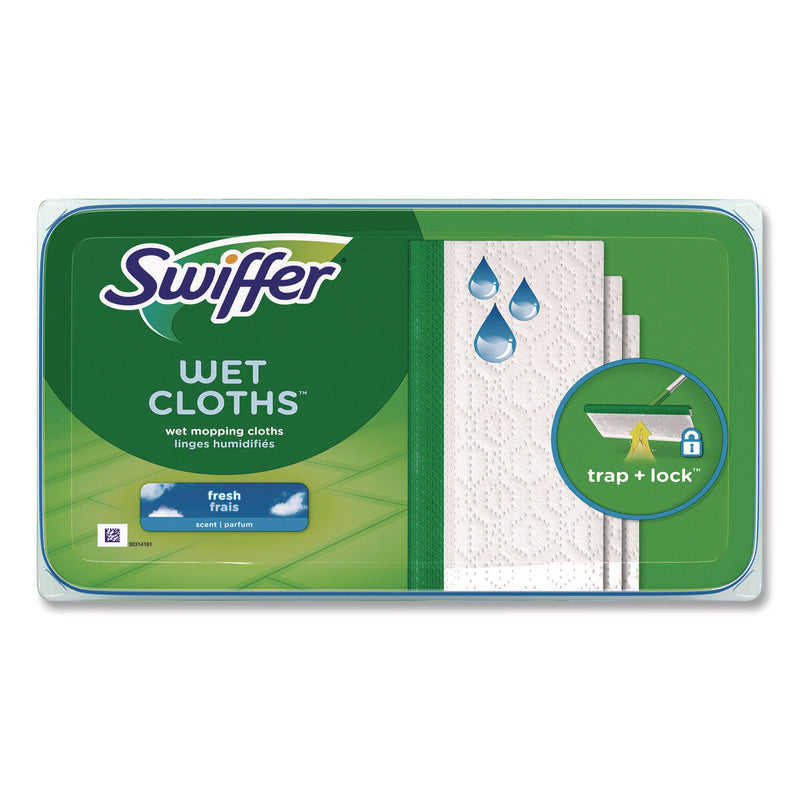 Swiffer® Wet Refill Cloths, Fresh Scent, 10 x 8, White, 24/Box (PGC82856BX) Box of 24