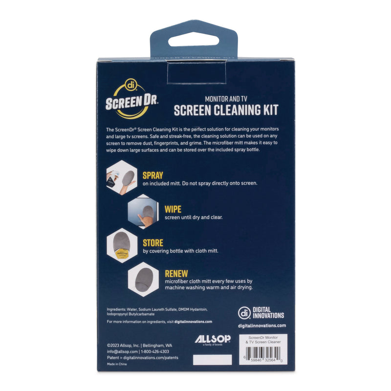 Screen Dr Monitor and TV Screen Cleaning Kit, 6.76 oz Spray Bottle with Microfiber Mitt (ASP32564) Each