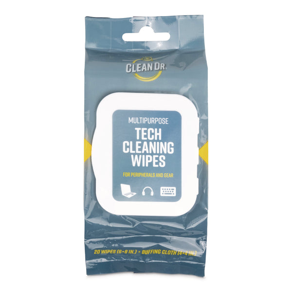 Digital Innovations ScreenDr Device and Screen Cleaning Wipes, 10-Ply, 6.88" x 3.9", Unscented, White/Gray, 20/Pack (ASP32566) Pack of 20