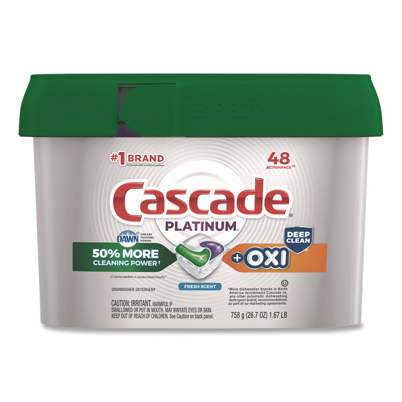 Cascade Action Pacs+Oxi, Fresh Scent, 26.7 oz Tub, 48/Pack (PGC3700027425) Pack of 48