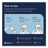 Medicom® Three-Ply Disposable Face Mask, Paper, One Size Fits Most, 50/Box (PRD214115CAN) Box of 50