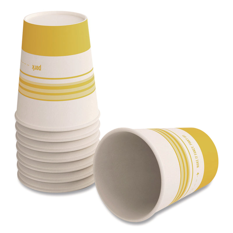 Perk™ Paper Hot Cups, 8 oz, White/Yellow, 500/Carton (PRKPK45592CT) Case of 500