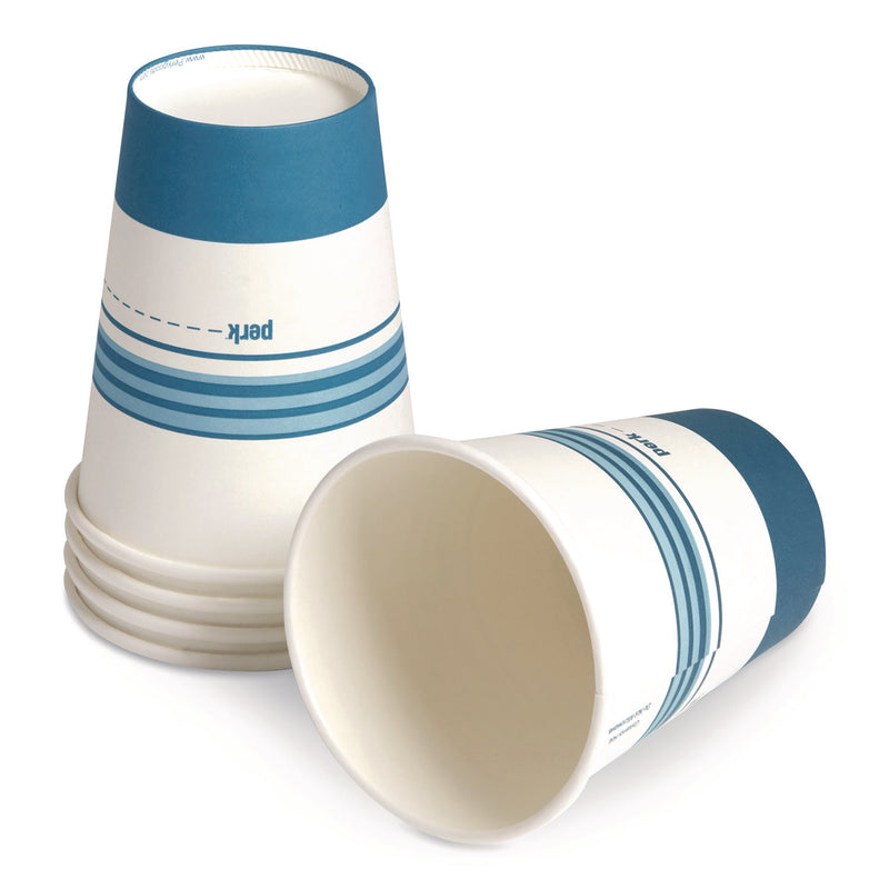 Perk™ Paper Hot Cups, 12 oz, White/Blue, 500/Carton (PRKPK54367CT) Case of 500