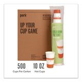 Perk™ Paper Hot Cups, 16 oz, White/Orange, 500/Carton (PRKPK54368CT) Case of 500