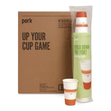 Perk™ Paper Hot Cups, 16 oz, White/Orange, 500/Carton (PRKPK54368CT) Case of 500