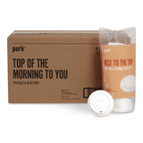 Perk™ Plastic Hot Cup Lids, Fits 10 oz to 16 oz Cups, White, 500/Carton (PRKPK54369CT) Case of 500