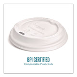 Perk™ Compostable Plastic Hot Cup Lids, Fits 10 oz, 12 oz, 16 oz Cups, White, 500/Carton (PRKPK56218CT) Case of 500