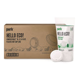 Perk™ Compostable Plastic Hot Cup Lids, Fits 10 oz, 12 oz, 16 oz Cups, White, 500/Carton (PRKPK56218CT) Case of 500