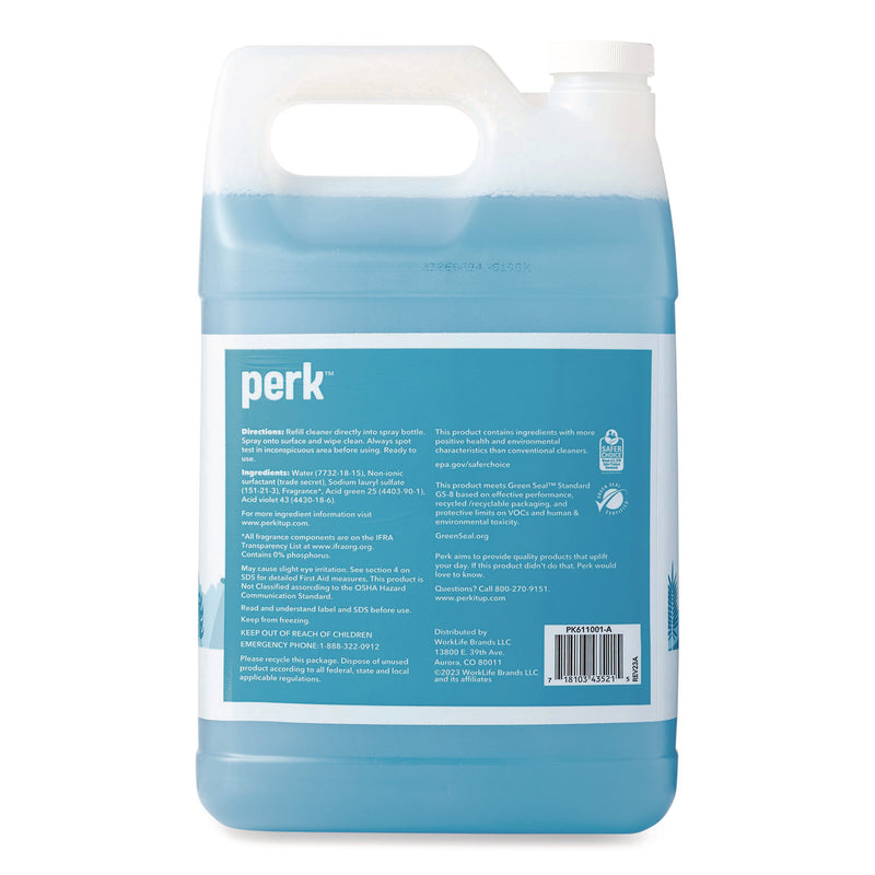 Perk™ Hello Eco Glass Cleaner Refill, Unscented, 1 gal Bottle (PRKPK611001ACC) Each