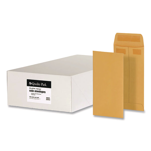 Redi-Seal Coin and Small Parts Envelope, #7, Cheese Blade Flap, Redi-Seal Adhesive Closure, 3.5 x 6.5, Kraft Brown, 500/Box (QUA50765) Box of 500