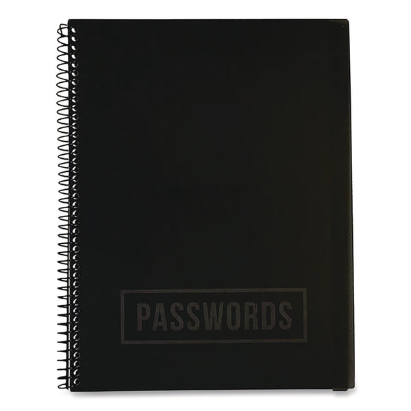 Large Password Log Book, 384 Total Entries, 4 Entries/Page, Black Plastic Cover, (48) 10 x 7.5 Sheets (RFCLARGEPWBOOKB) Each