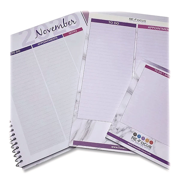 RE-Focus The Creative Office Premium Legal Pads To-Do/Appointment Lists, List Format, (30) Light Purple/Dark Purple/White Marble 8.5 x 11 Sheets, 2/Pack (RFCPINKLEGALPAD) Pack of 2