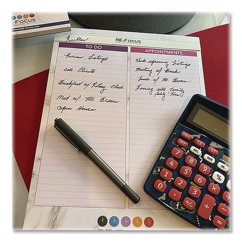 RE-Focus The Creative Office Premium Legal Pads To-Do/Appointment Lists, List Format, (30) Light Purple/Dark Purple/White Marble 8.5 x 11 Sheets, 2/Pack (RFCPINKLEGALPAD) Pack of 2