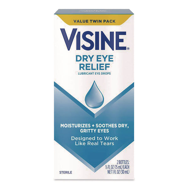 Visine® Dry Eye Relief Lubricant Eye Drops, 15 mL Bottle, 2/Box (SCJ49374) Box of 2
