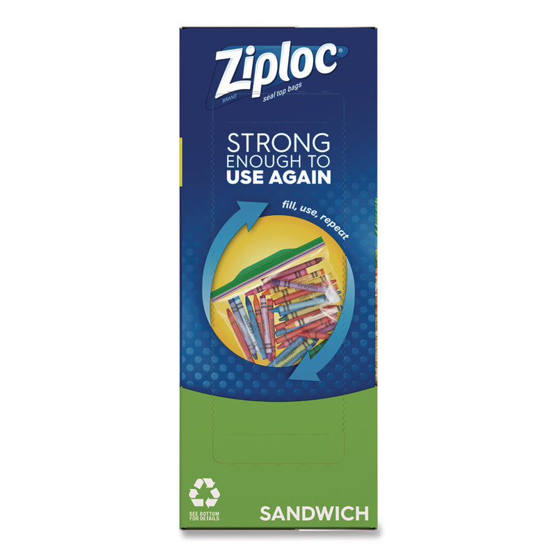 Ziploc® Resealable Sandwich Bags, 6.5" x 5.88", Clear, 90/Pack (SJN366151) Pack of 90