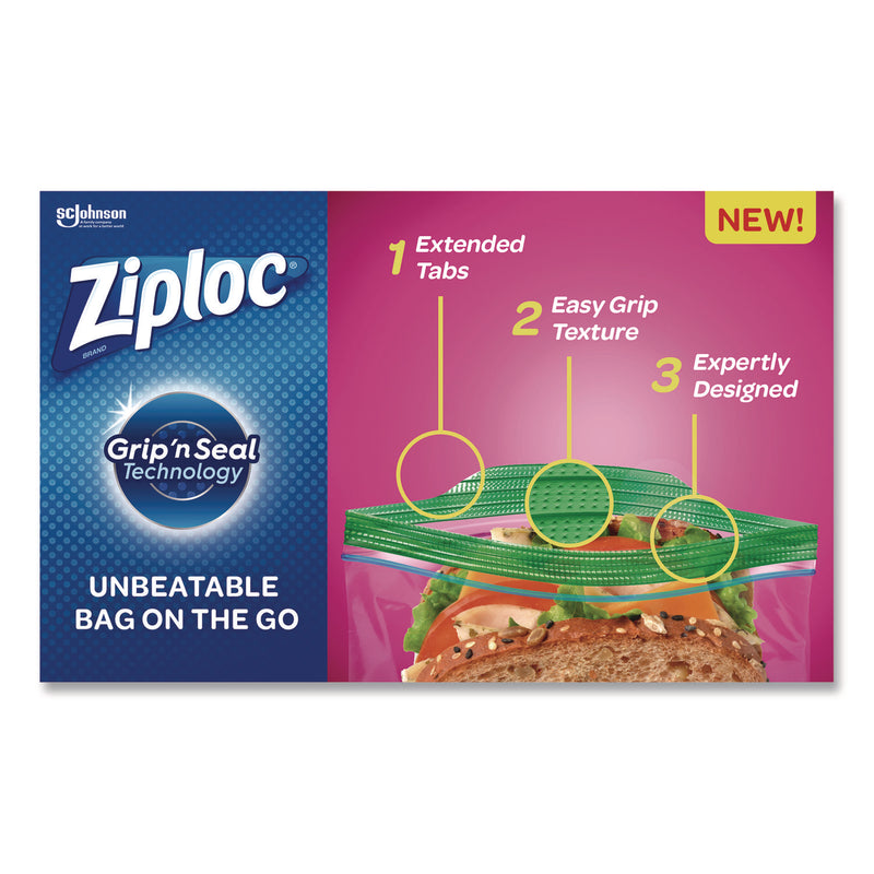 Ziploc® Resealable Sandwich Bags, 6.5" x 5.88", Clear, 90/Pack (SJN366151) Pack of 90