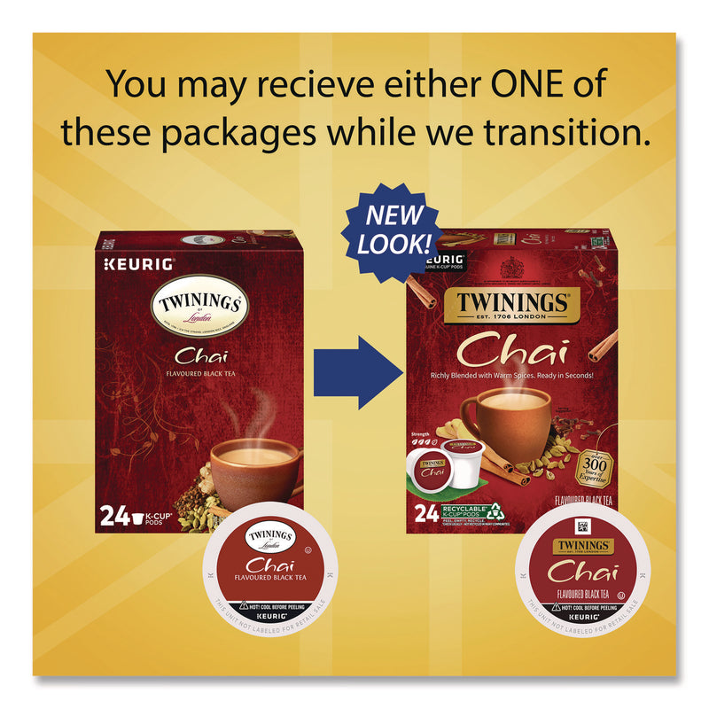 Twinings Tea K-Cups, Chai, 0.12 oz, 24/Box (TWGTNA09954) Box of 24