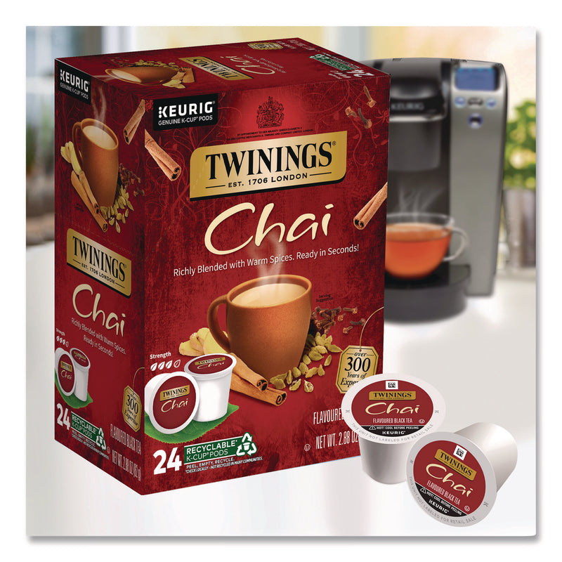 Twinings Tea K-Cups, Chai, 0.12 oz, 24/Box (TWGTNA09954) Box of 24