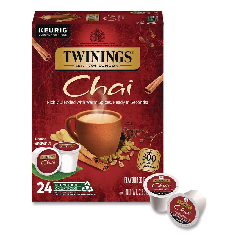 Twinings Tea K-Cups, Chai, 0.12 oz, 24/Box (TWGTNA09954) Box of 24