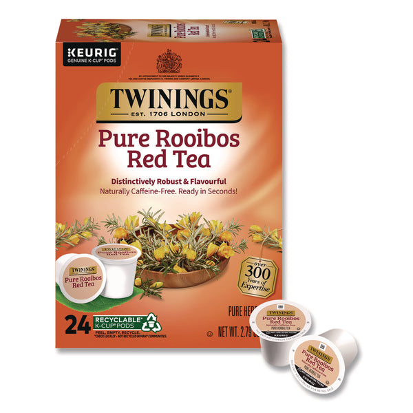 TWININGS® Tea K-Cups, Pure Rooibos Red Tea, 0.12 oz, 24/Box (TWGTNA85791) Box of 24