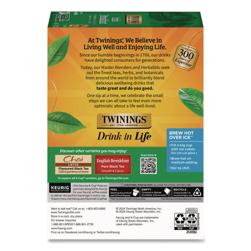 TWININGS® Tea K-Cups, Irish Breakfast, 0.11 oz, 24/Box (TWGTNA87303) Box of 24