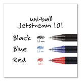 uniball® Jetstream 101 Hybrid Gel Pen, Stick, Bold 1 mm, Red Ink, Black/Red Barrel, Dozen (UBC1768013) 1 Dozen