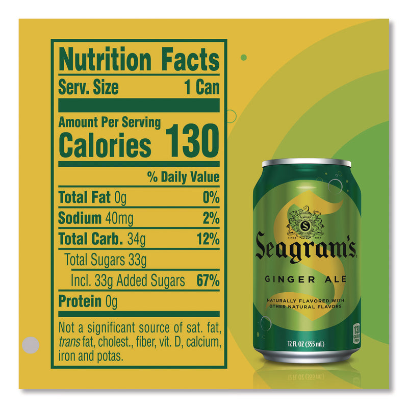 Seagram's® Ginger Ale, 12 oz Can, 24/Carton (CCR222445) Case of 24