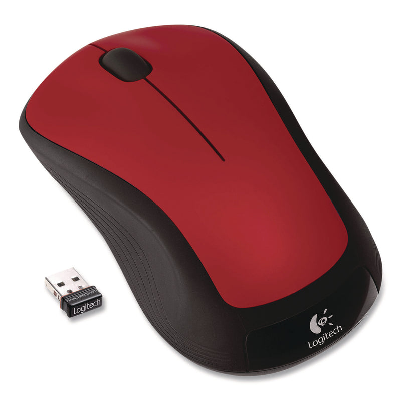 Logitech® M310 Wireless Mouse, 2.4 GHz Frequency/30 ft Wireless Range, Left/Right Hand Use, Flame Red Gloss (LOG324176) Each