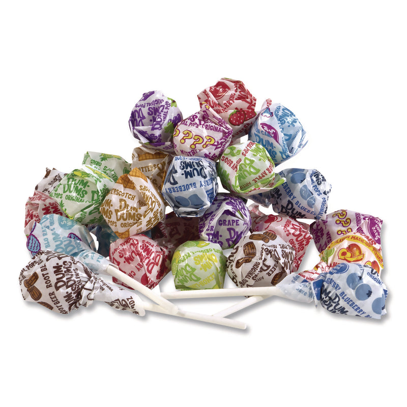Spangler® Dum-Dum-Pops, Assorted Flavors, Individually Wrapped, 2 lb Bag, 200 Pieces/Bag, 6 Bags/Carton (SPA711) Case of 1200