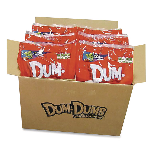 Spangler® Dum-Dum-Pops, Assorted Flavors, Individually Wrapped, 2 lb Bag, 200 Pieces/Bag, 6 Bags/Carton (SPA711) Case of 1200