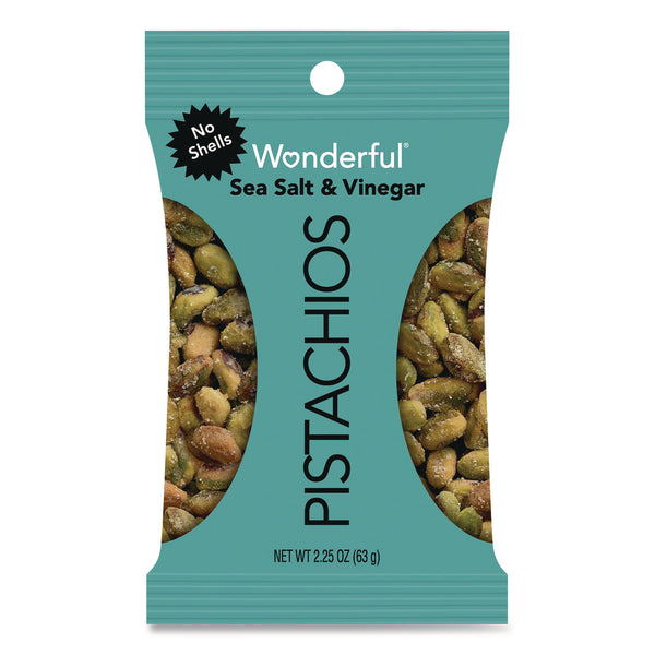 Paramount Farms® Wonderful No Shells Pistachios, Sea Salt and Vinegar, 2.25 oz Bag, 8/Box (WONPAR70033) Box of 8