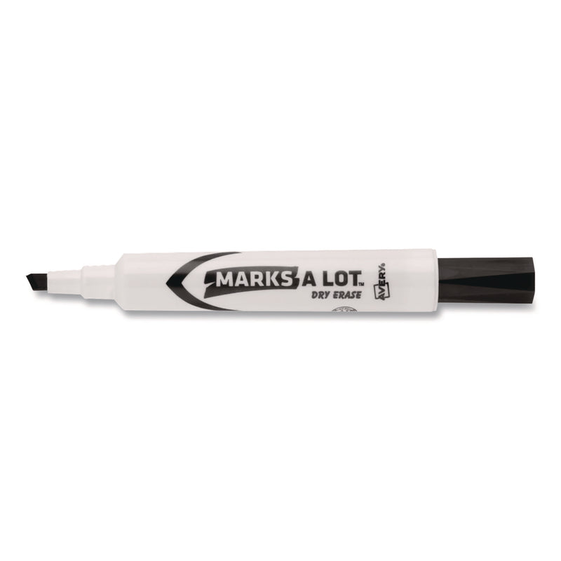 MARKS A LOT Desk-Style Dry Erase Markers, Broad Chisel Tip, Black (AVE24408EA) Each