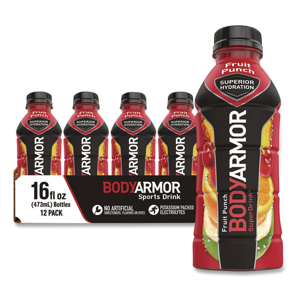 BodyArmor SuperDrink Sports Drink, Fruit Punch, 16 oz Bottle, 12/Pack (BDA10000614) Each