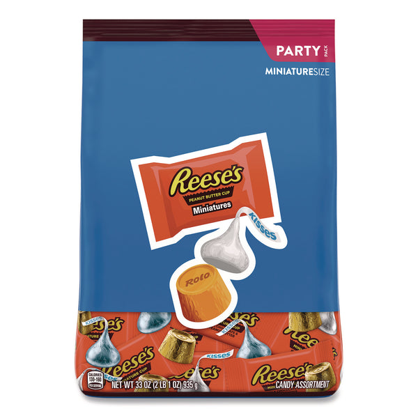 Hershey®'s Miniatures Variety Party Pack, Assorted Milk Chocolates, 33 oz Bag (HRSHEC40049) Each