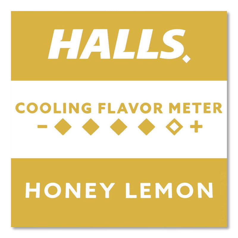 HALLS Relief Menthol cough Suppressant - Oral Anesthetic, Honey Lemon, 30/Pack (LIL621835306OWN) Pack of 30