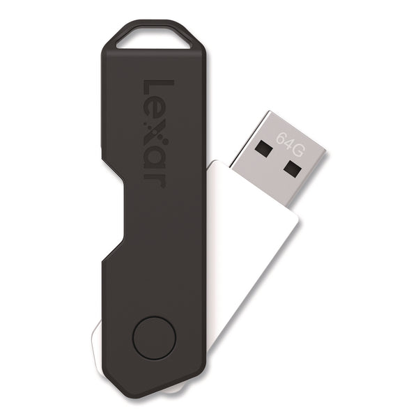 Lexar™ Twist Turn2 USB 2.0 Flash Drive, 64 GB, Black (LXR24388079) Each