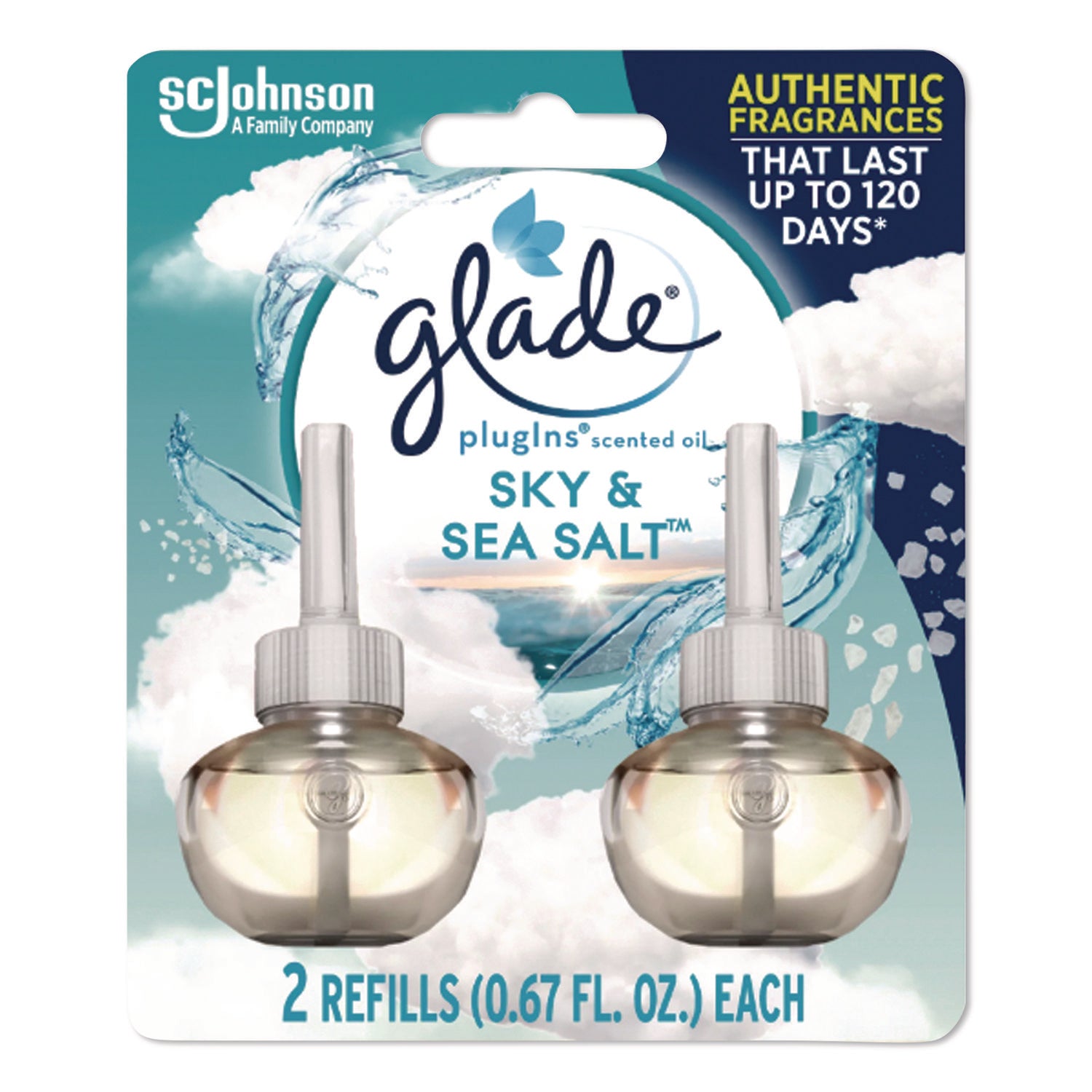 Glade® Plugin Scented Oil Refill, Sky and Sea Salt, 0.67 oz, 2/Pack (S ...