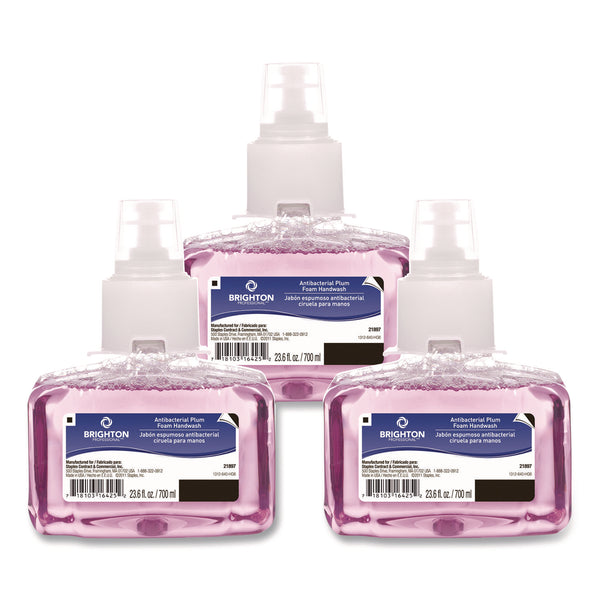 Brighton Professional™ Antibacterial Foaming Hand Soap Refill for LTX Dispenser, Plum Scent, 23.6 oz, 3/Carton (GOJBPR50954) Case of 3