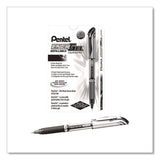 Pentel® EnerGel Deluxe Gel Pen, Stick, Medium 0.7 mm, Black Ink, Silver/Black Barrel, Dozen (PENBL57ADZ) 1 Dozen
