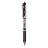 Pentel® EnerGel Deluxe Gel Pen, Stick, Medium 0.7 mm, Black Ink, Silver/Black Barrel, Dozen (PENBL57ADZ) 1 Dozen