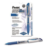 Pentel® EnerGel Deluxe Gel Pen, Stick, Medium 0.7 mm, Blue Ink, Silver/Blue Barrel, Dozen (PENBL57CDZ) 1 Dozen