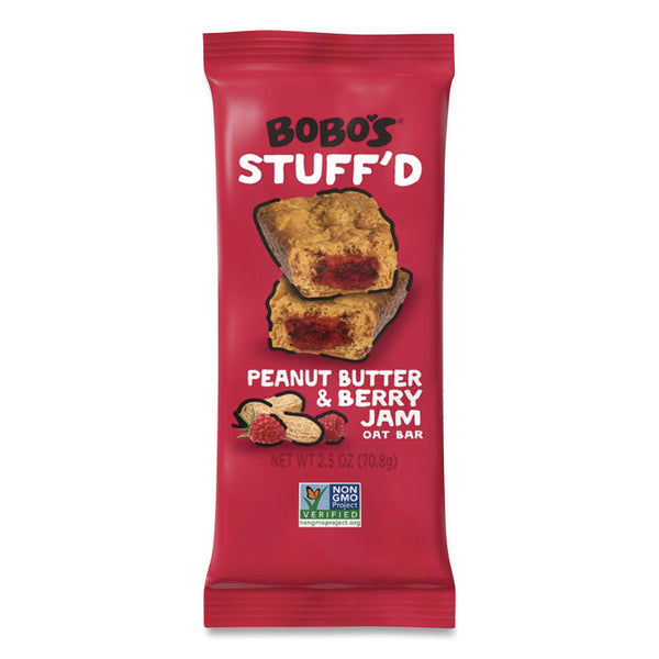 Stuff'd Gluten-Free Peanut Butter and Berry Jam Oat Bar, 2.5 oz Bar, 12/Box (BBO00103) Box of 12