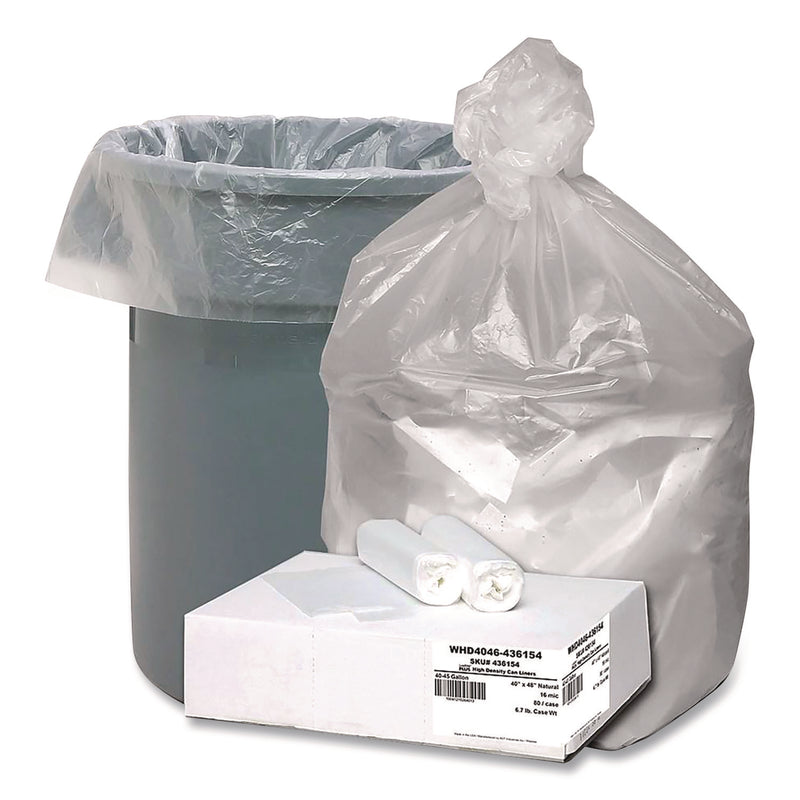 Global Ultra Plus Industrial Trash Bag, 45 gal,16 mic, 40 x 48, Natural, 80/Carton (BEEWHD404643615) Case of 80